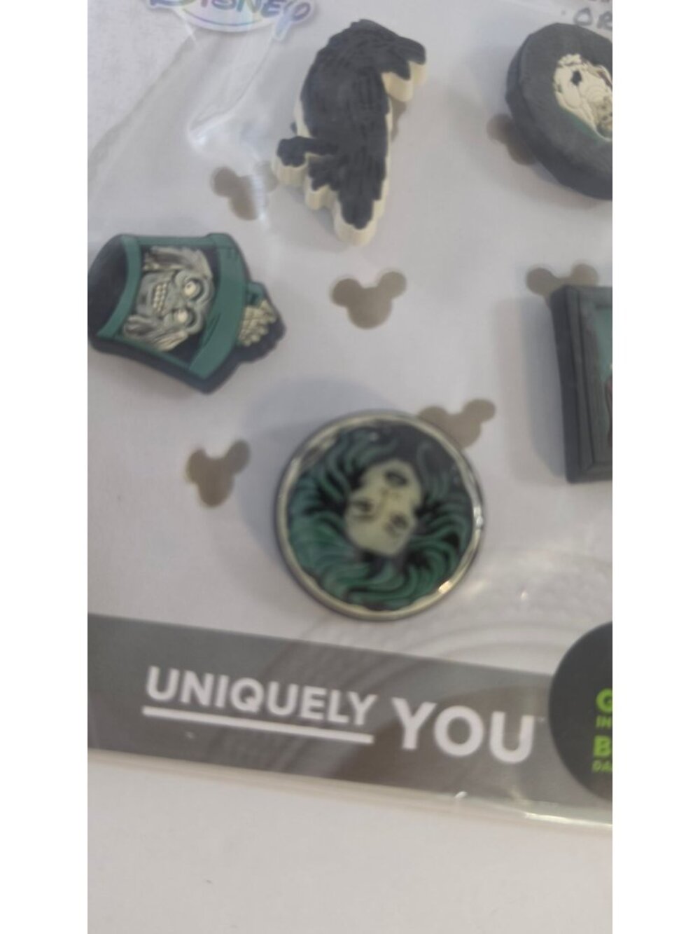 DISNEY CROCS HAUNTED MANSION GLOW IN THE DARK HALLOWEEN MNSSHP JIBBITZ CHARMS - Picture 6 of 10